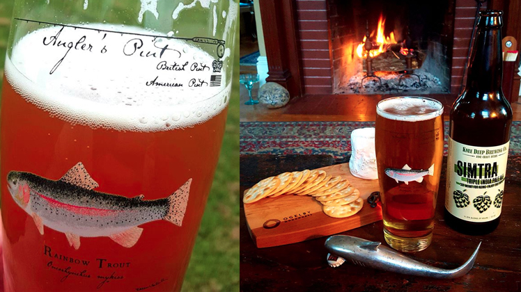 Angler's Fish Beer Pint Glass